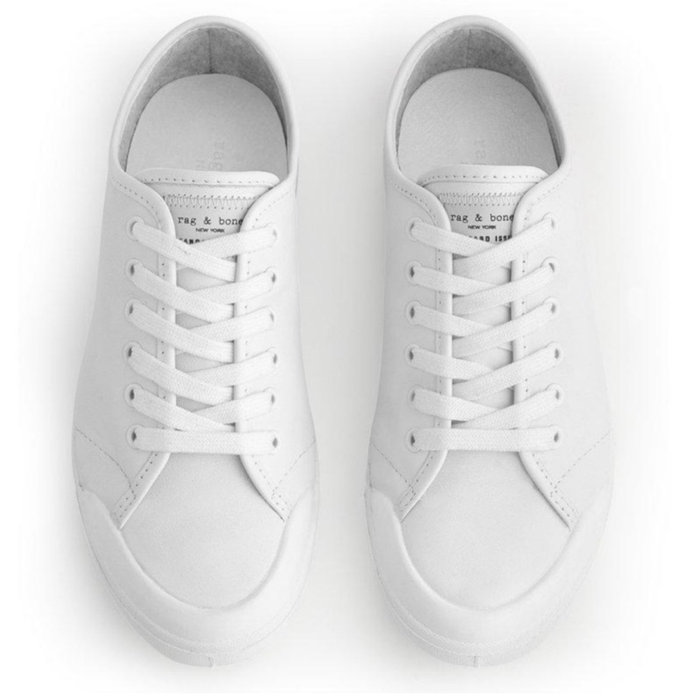 NWT rag & bone Sneakers Standard Issue Leather Lace Up in White Size 8.5